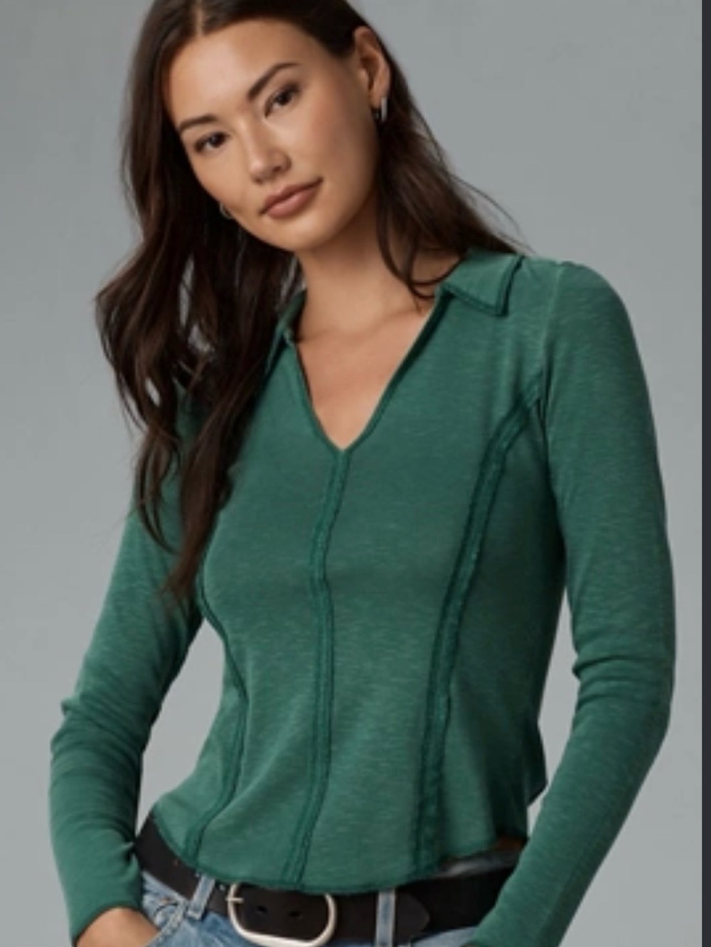 Pilcro Sage Stitched Long-Sleeve Top from Anthropologie. Gorgeous & so flexible